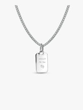 Engravable Rectangle Tag Pendant Necklace Set 2 Quantity