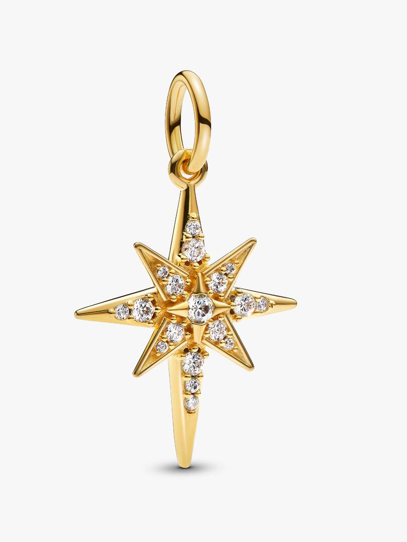 Sparkling North Star Dangle Charm 14k gold plating