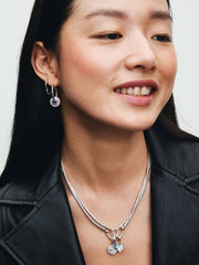 Asymmetrical Heart Hoop Earrings Sterling silver