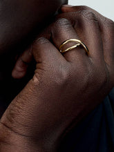Organically Shaped Infinity Ring 14k gold plating