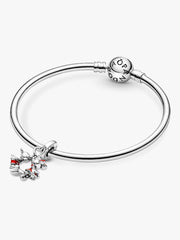 Disney Mickey Mouse & Minnie Mouse Kissing Dangle Charm Sterling silver