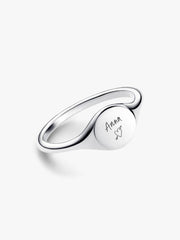 Engravable Signet Ring Sterling silver