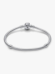 Pandora Moments Rose in Bloom Clasp Snake Chain Bracelet Sterling silver