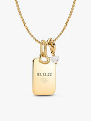 April Engravable Dangle Charm Necklace Set 3 Quantity