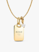 April Engravable Dangle Charm Necklace Set 3 Quantity