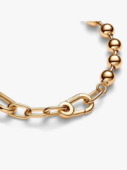 Pandora ME Metal Bead & Link Chain Bracelet 14k gold plating