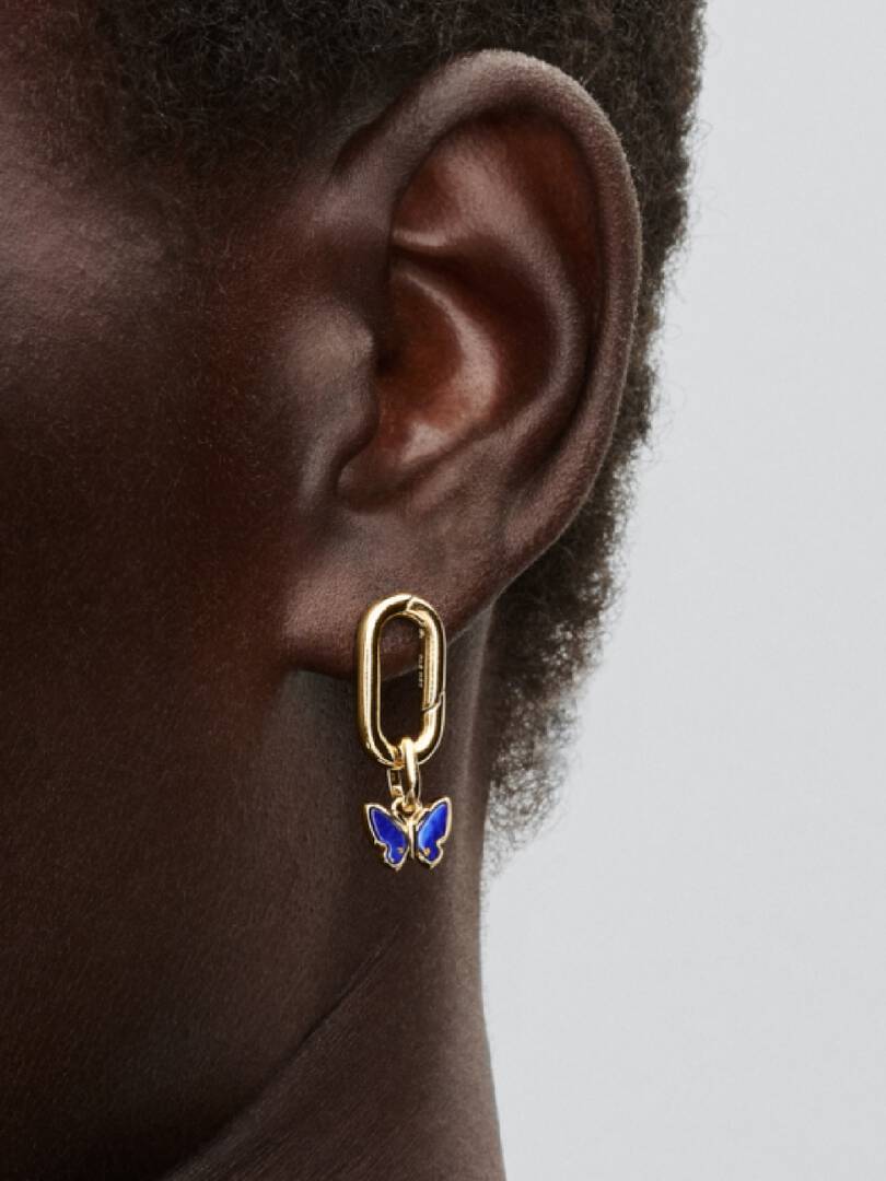 Blue Butterfly Mini Dangle Charm 14k gold plating