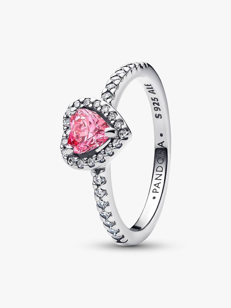 Elevated Pink Heart Ring Sterling silver