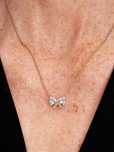 Sparkling Bow Necklace 14k gold plating