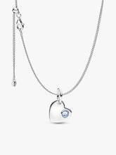 March Birthstone Heart Pendant Necklace 2 Quantity