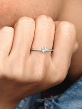 Celestial Sparkling Star Solitaire Ring Sterling silver