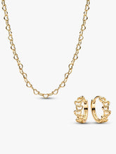 Pandora Era 14K Gold Linked Hearts Jewelry Set 2 Quantity