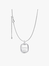 Engravable Sparkling Square Tag Pendant Necklace 2 Quantity