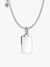 Engravable Rectangle Tag Pendant Necklace Set 2 Quantity