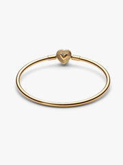 FINAL SALE - Radiating Heart Clasp Bangle 14k gold plating