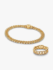 Pavé Cuban Chain Jewelry Set 2 Quantity