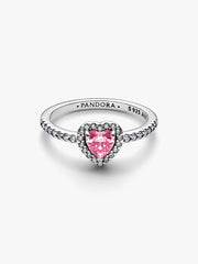 Elevated Pink Heart Ring Sterling silver
