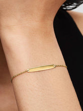 Engravable Bar Chain Bracelet 14k gold plating