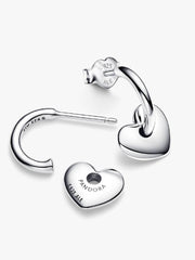 Heart Open Hoop Earrings Sterling silver