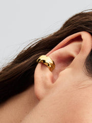 FINAL SALE - Rippled Ear Cuff 14k gold plating