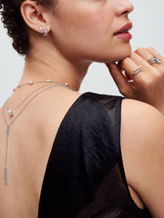 FINAL SALE - Treated Freshwater Cultured Pearl Station Chain Necklace Sterling silver