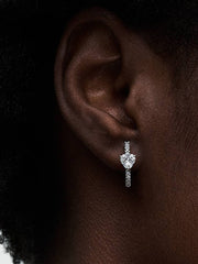 Sparkling Heart Hoop Earrings Sterling silver
