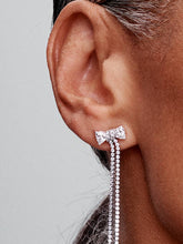FINAL SALE - Pavé Bow Drop Earrings Sterling silver