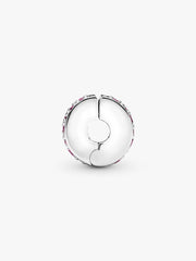 Pink Pavé Clip Charm Sterling silver