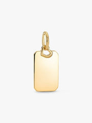 Engravable Rectangle Tag Pendant 14k gold plating