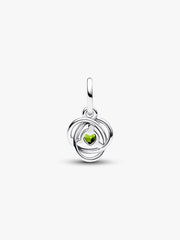 FINAL SALE - Spring Green Eternity Circle Dangle Charm Sterling silver