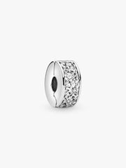 Clear Pavé Clip Charm Sterling silver
