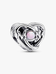 FINAL SALE - Openwork Mom & Heart Charm Sterling silver