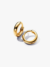 Round Huggie Hoop Earrings 14k gold plating