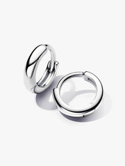 Round Huggie Hoop Earrings Sterling silver