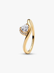 Wavy Heart Ring 14k gold plating