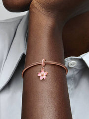 Cherry Blossom Dangle Charm 14k rose gold plating