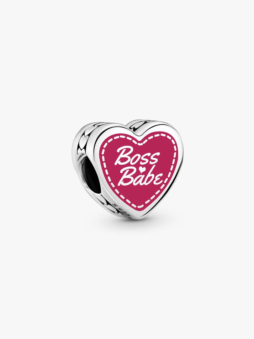 Boss Babe Heart Charm Sterling silver