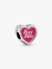 Boss Babe Heart Charm Sterling silver