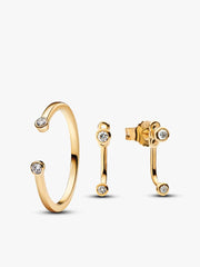 Lab-Grown Diamond Open Earring and Ring Set 2 Quantity