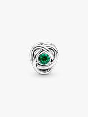 May Green Eternity Circle Charm Sterling silver