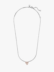 FINAL SALE - Sparkling Freehand Heart Necklace Sterling silver, 14k rose gold plating