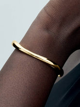 Organically Shaped Open Bangle 14k gold plating