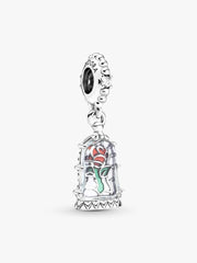 Disney Beauty and the Beast Enchanted Rose Dangle Charm Sterling silver