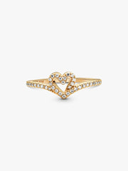 Pandora Timeless Wish Sparkling Heart Ring 14k gold plating