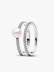 Treated Freshwater Cultured Pearl Ring Band Set 2 Quantity