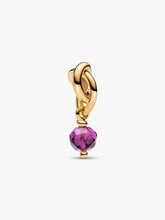 Faceted Purple Eternity Circle Dangle Charm 14k gold plating