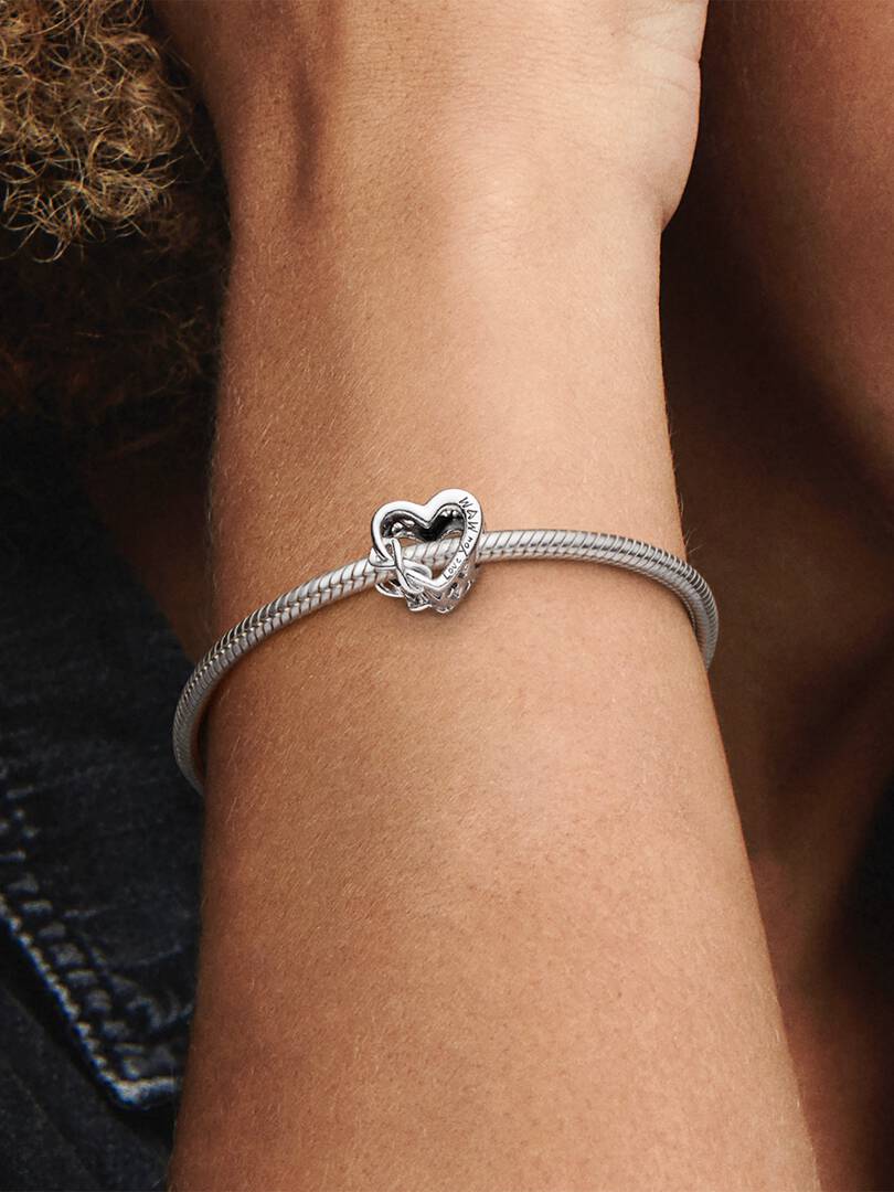 Love You Mom Infinity Heart Charm Sterling silver