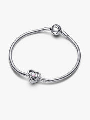 FINAL SALE - Openwork Mom & Heart Charm Sterling silver