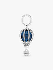FINAL SALE - Blue Hot Air Balloon Travel Charm Sterling silver