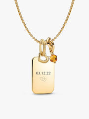 November Engravable Dangle Charm Necklace Set 3 Quantity